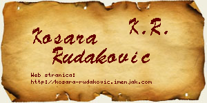 Kosara Rudaković vizit kartica